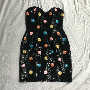 Vintage 1980s Oleg Cassini Sequined Cocktail Dress